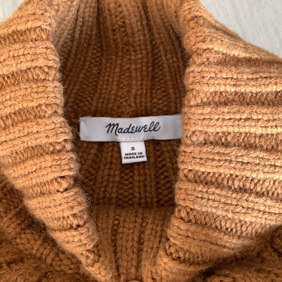 Madewell Pointelle Stitch-Mix Mockneck Sweater Woven Beautiful Interlock Sz S - Picture 7 of 9